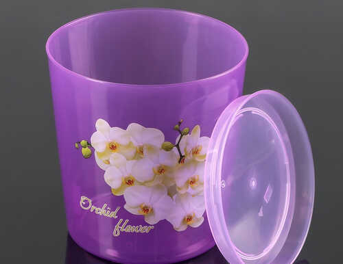 Горшок цв. д/орхидеи "Декор" 1,8л, цвет прозрачно-фиолет.