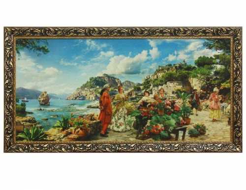 Гобеленовая картина "Цветочный рынок"  85 см × 45 см
