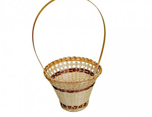 Корзинка "Ажур" плетеная, круглая высокая, бамбук, (D21*H16)