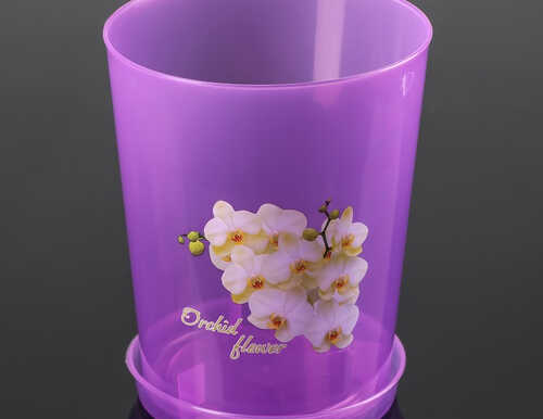 Горшок цв. д/орхидеи "Декор" 3,5л, цвет прозрачно-фиолет.