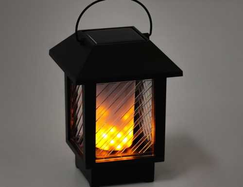 Светильник уличный "Фонарь подвесной", солнечная батарея, эффект горящего огня