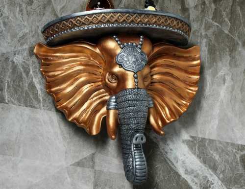 Подставка для цветов, консоль "Индийский Слон", цвет бронза / серебро, 40 х 38 см
